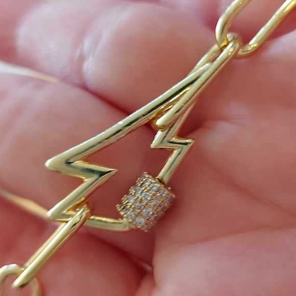 Mandala lightning bolt gold plated chain - Picture 3 of 3